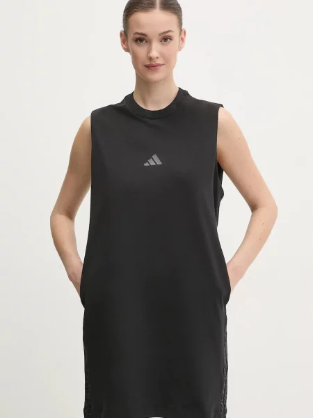 Рокля adidas W AOP Blur къса със стандартна кройка черно