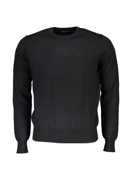 Pulover North Sails cu broderie cu decolteu rotund negru
