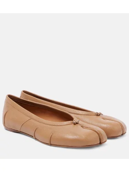 Balerini Maison Margiela din piele bej