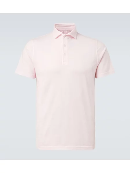 Tricou polo Fedeli din jerseu roz