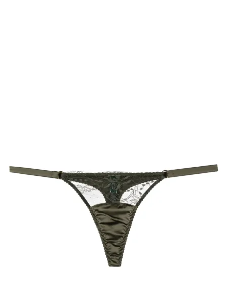 Chiloți tanga Fleur Of England de mătase verde