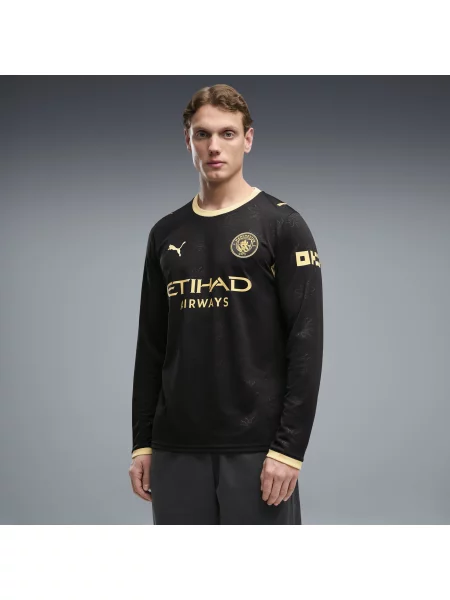PUMA koszulka wyjazdowa z długim rękawem Manchester City Odzież S czarny