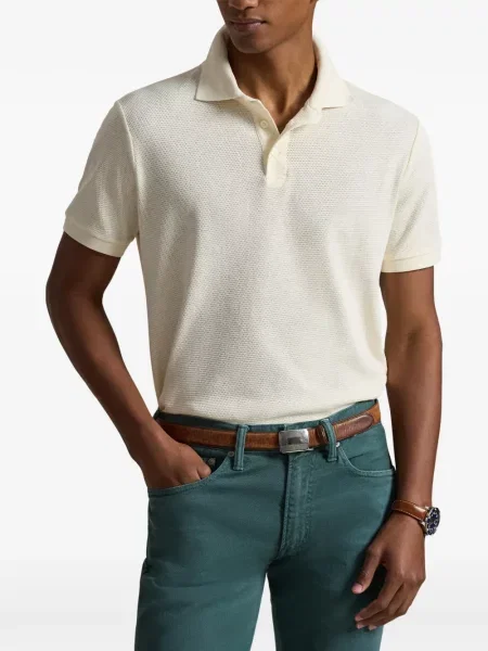 Dlouhá pruhovaná s límcem kšiltovka Polo Ralph Lauren modrá