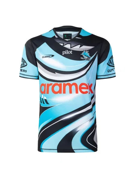 Koszulka rozgrzewkowa Cronulla-Sutherland Sharks NRL Pro Retail czarna