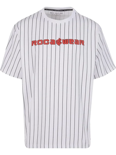 ROCAWEAR Majica Coles rdeča / črna bela