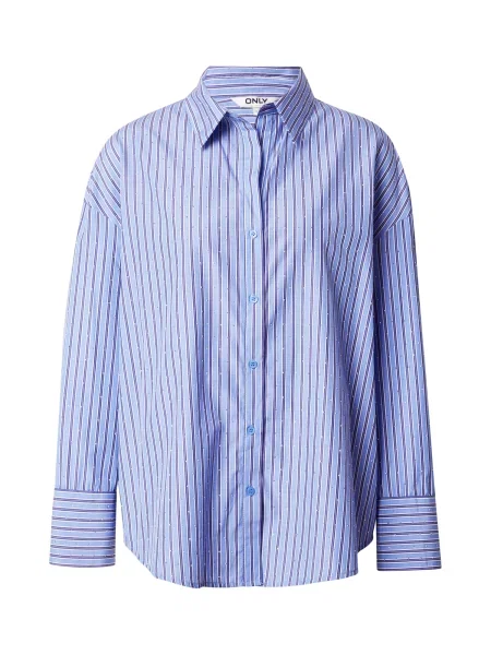 ONLY Bluza ONLOREGON svetlo modra / vijolično modra bela