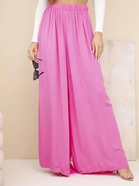 Talie elastică talie pantaloni Kesi Włoski alb