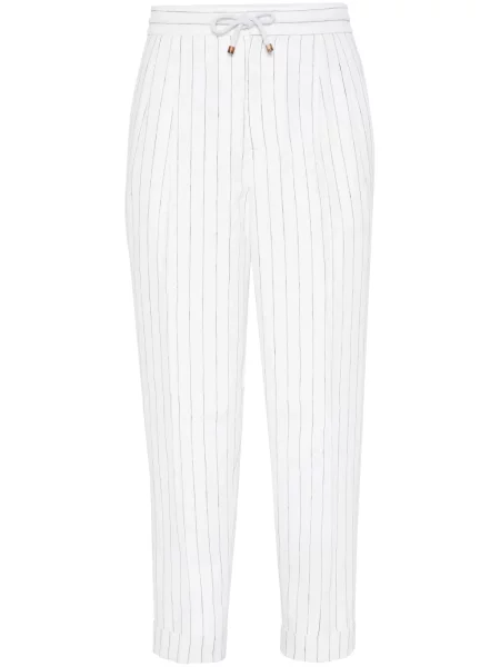 Pantaloni Brunello Cucinelli de in conici alb