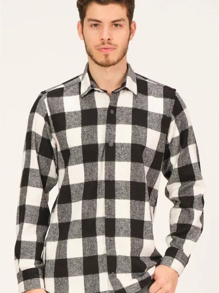 Karirasta srajca Dewberry rjava