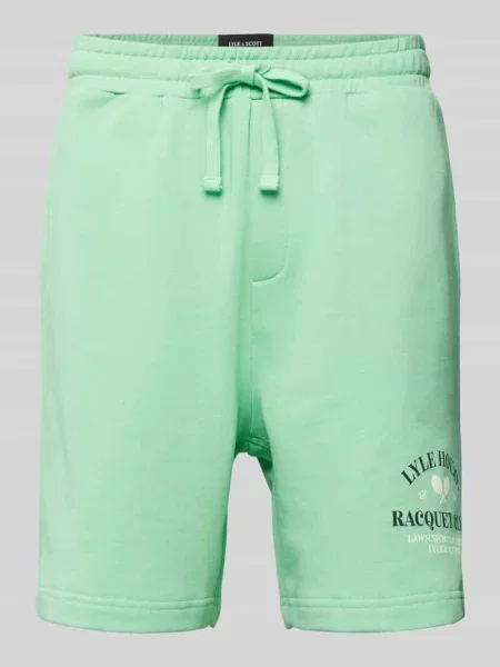 Szorty z dzianiny dresowej z nadrukiem z logo i napisem Lyle & Scott
