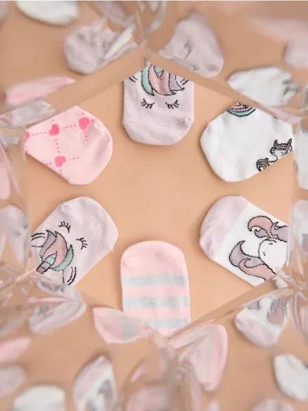 Sinsay Ponožky s bavlnou s motivem jednorožců 5 pack vícebarevná