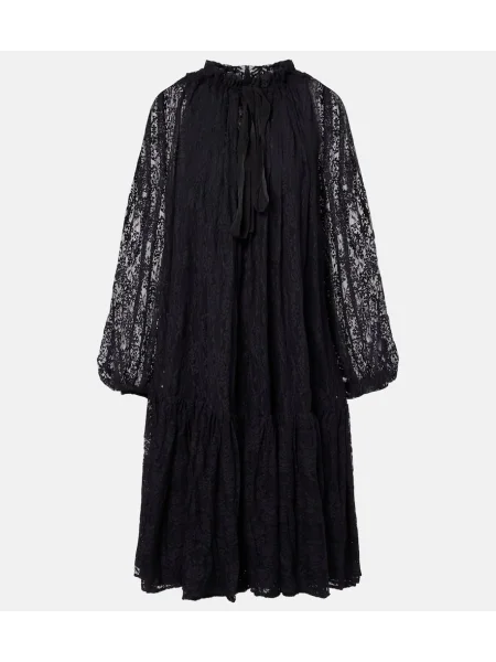 Rochie midi Patou din dantelă până la genunchi de costum negru