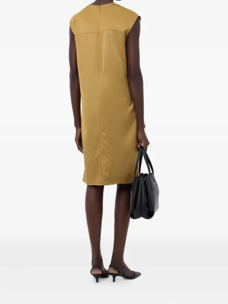Rochie midi Loulou De Saison până la genunchi de costum maro