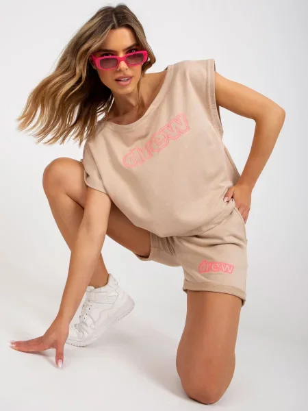 Komplet dresowy Ex Moda beżowy