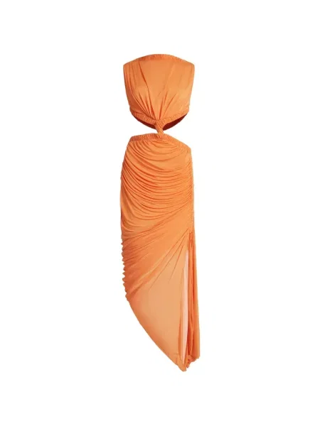 Rochie midi Christopher Esber cu volane portocaliu