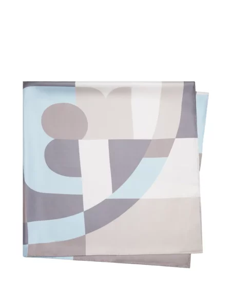 Fular Tory Burch de mătase gri