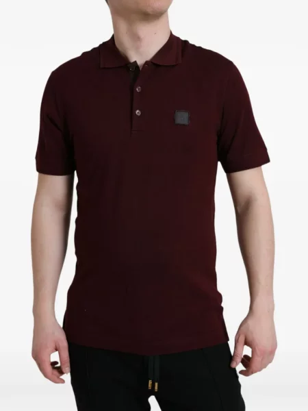 Tricou polo Dolce & Gabbana cu autograf maro