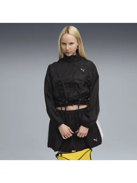 Tkana kurtka oversize DARE TO czarna