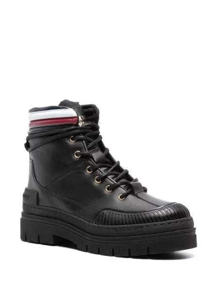 Cizme scurte Tommy Hilfiger din piele negru