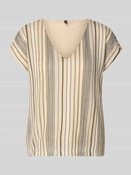 T-shirt o kroju regular fit z ażurowym wzorem model DEMI' Vero Moda biała