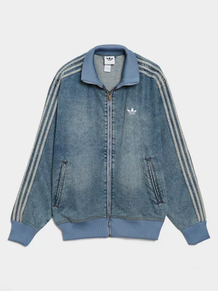 Bunda adidas Firebird Adicolor Denim Track Top Jacket Worn Blue Denim M modrá