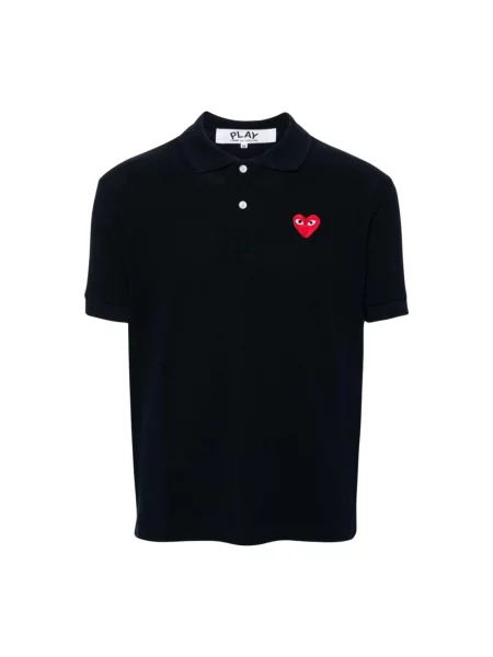 Koszula Comme Des Garcons Play w serca z logo niebieska