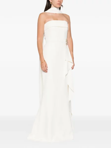 Rochie maxi Elie Saab fără bretele alb