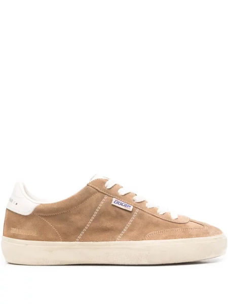 Sneakerși Golden Goose din piele de căprioară auriu