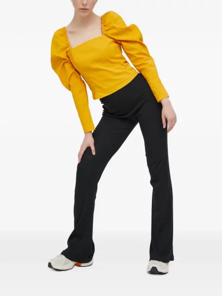 Pulover Levi's® skinny fit cu imagine cu decolteu rotund galben