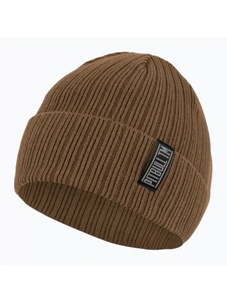 Férfi téli sapka Pitbull Beanie Silvas TM prérifarkas barna. Méret: OS barna