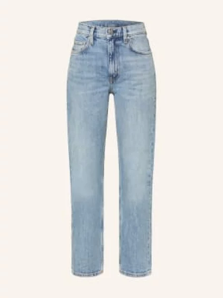 Arket Krátké Džíny denim blue light modré