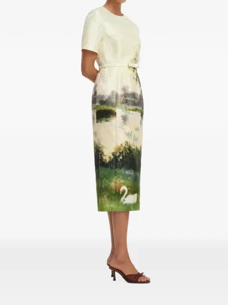 Rochie midi Leo Lin din jacard