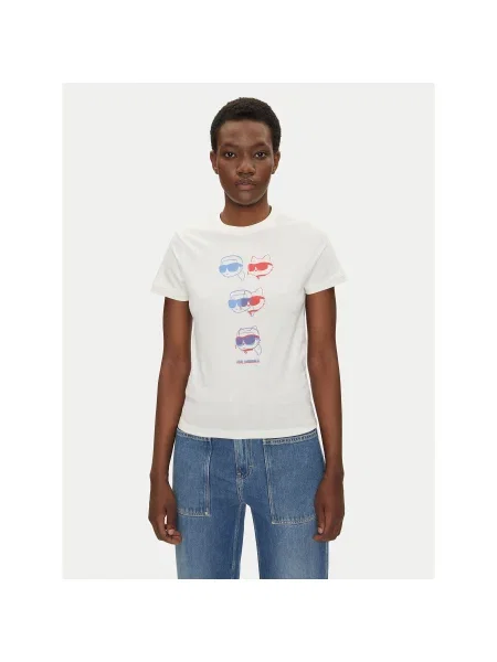 KARL LAGERFELD Majica Écru Regular Fit