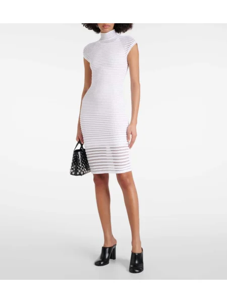 Rochie Alaïa cu dungi alb