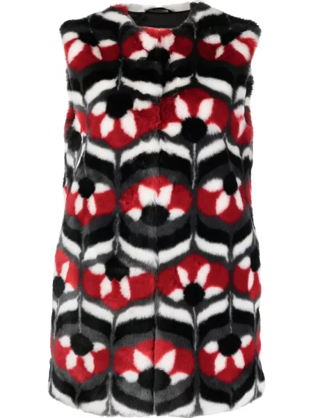 Vestă Boutique Moschino cu imprimeu geometric negru