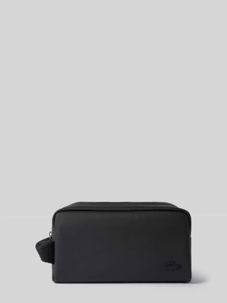 Kosmetyczka z naszywką z logo model Classic Toilet Kit' Lacoste czarna