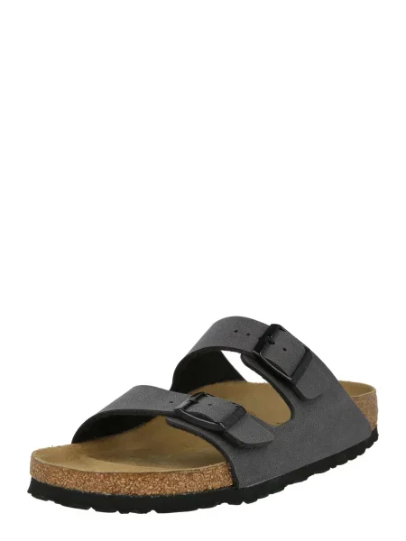 Papucsok BIRKENSTOCK Arizona BF Narrow velvet gray/black Arizona Birko-Flor Narrow fekete