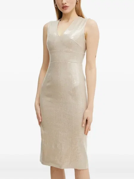 Rochie midi Silvian Heach cu decolteu în V până la genunchi de costum