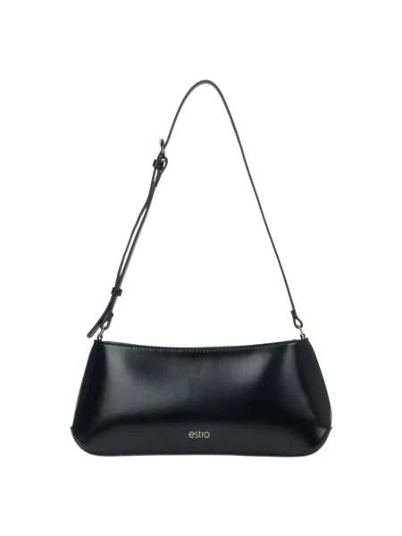 Torebka bagietka Estro skórzana klasyczna czarna