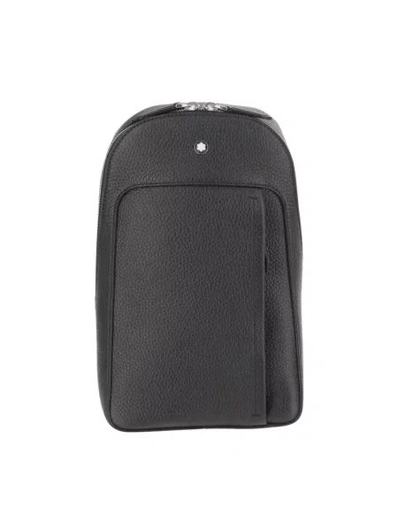 Torba crossbody Montblanc skórzana z logo czarna