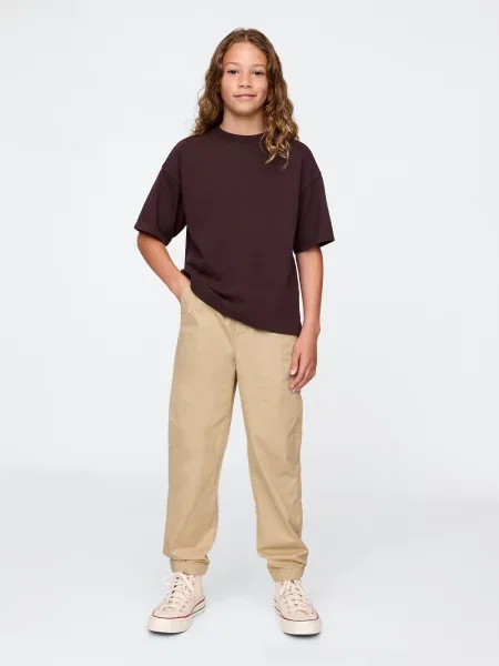 Pantaloni de jogging copii Gap maro