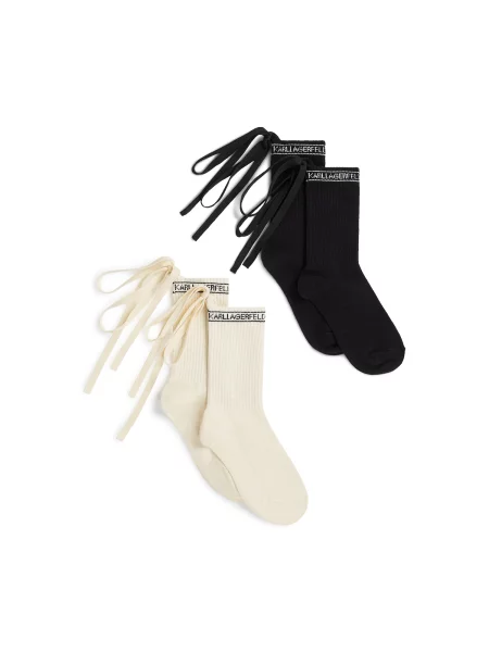 Karl Lagerfeld Ponožky Logo-Schnürsocken čierna
