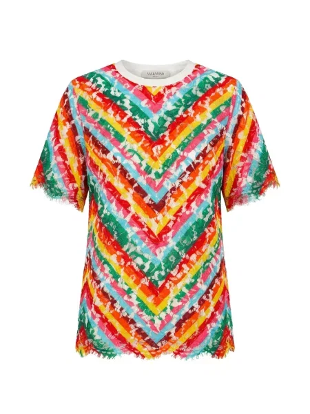 Tricou Valentino Garavani din dantelă roșu