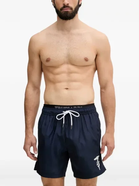 Slip de baie Trussardi cu imagine cu cordon albastru