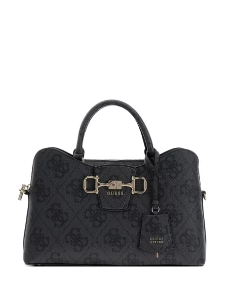 Geantă shopper Guess cu autograf negru