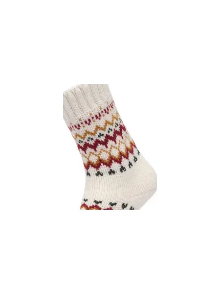 Duge čarape Barbour Kingsford Fair Isle Krem