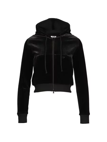 Hanorac cu glugă Vetements de catifea negru