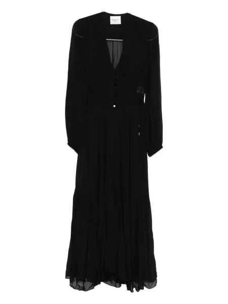 Rochie midi Marant Etoile plisată până la genunchi de costum negru