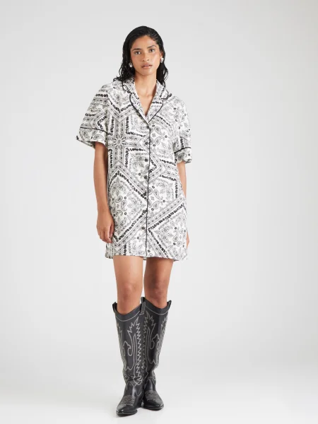 TOPSHOP Rochie tip bluză negru alb