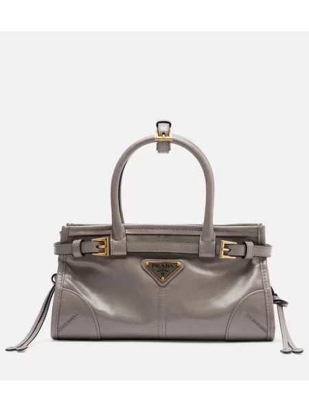 Geanta de piele Prada din piele gri